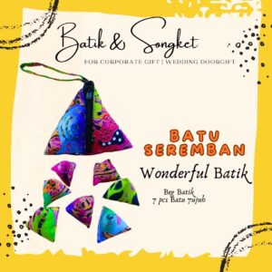 Batu Seremban Songket Handmade (1 Bag+7pcs Batu) - Wonderful Batik (BB17)
